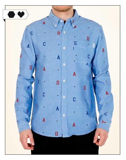 Dedicated Hemd Letters - Hemd aus Organic Cotton mit Buchstaben Print. Fair Fashion