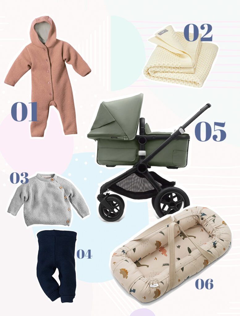 Nachhaltige Erstausstattung Babykleidung Fair Fashion Mode Kinderwagen Nestchen Wolle